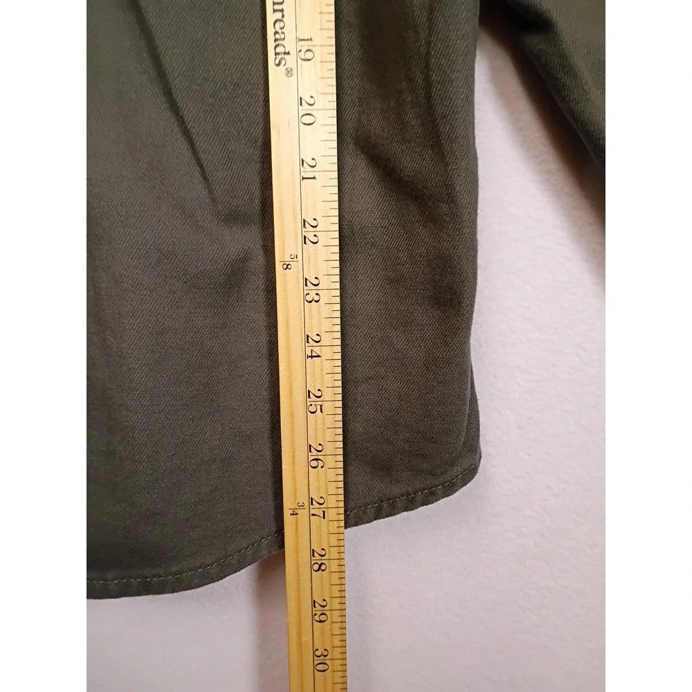 Rugged Lucky Brand Mens Large Olive Green Cotton Twill Utility Button Down Shirt